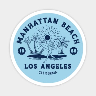 Vintage Manhattan Beach Surfing // Retro California Beach Los Angeles 1988 Magnet